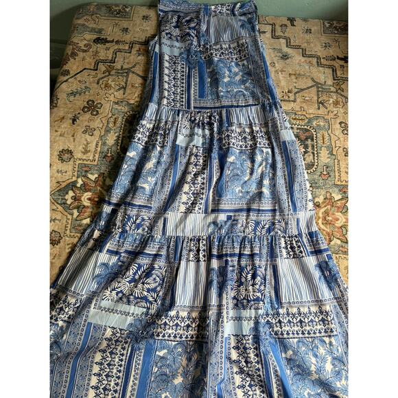 J Mclaughlin Christa Tropical Print Tassel Maxi Dress Tiered Sundress Small - Picture 6 of 7